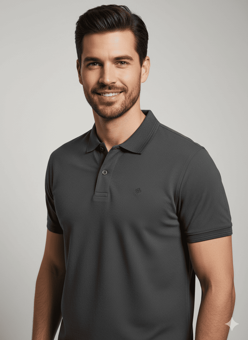 Everyday Plain Polo Shirt (Steel Grey)