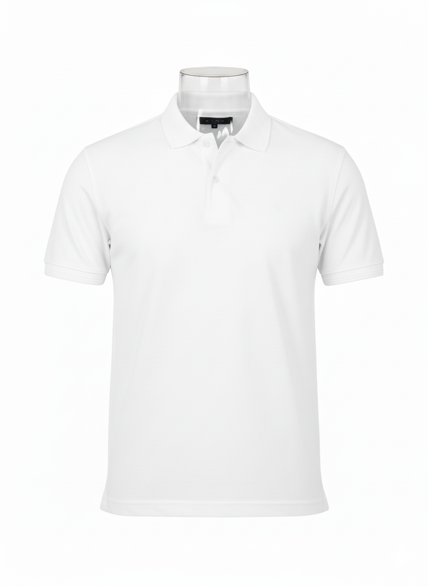 Everyday Plain Polo Shirt (White) view 2