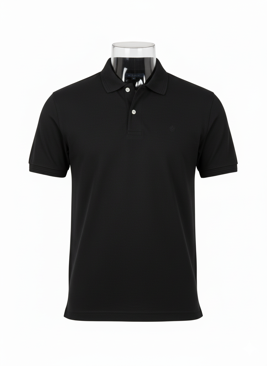 Everyday Plain Polo Shirt (Black) view 2