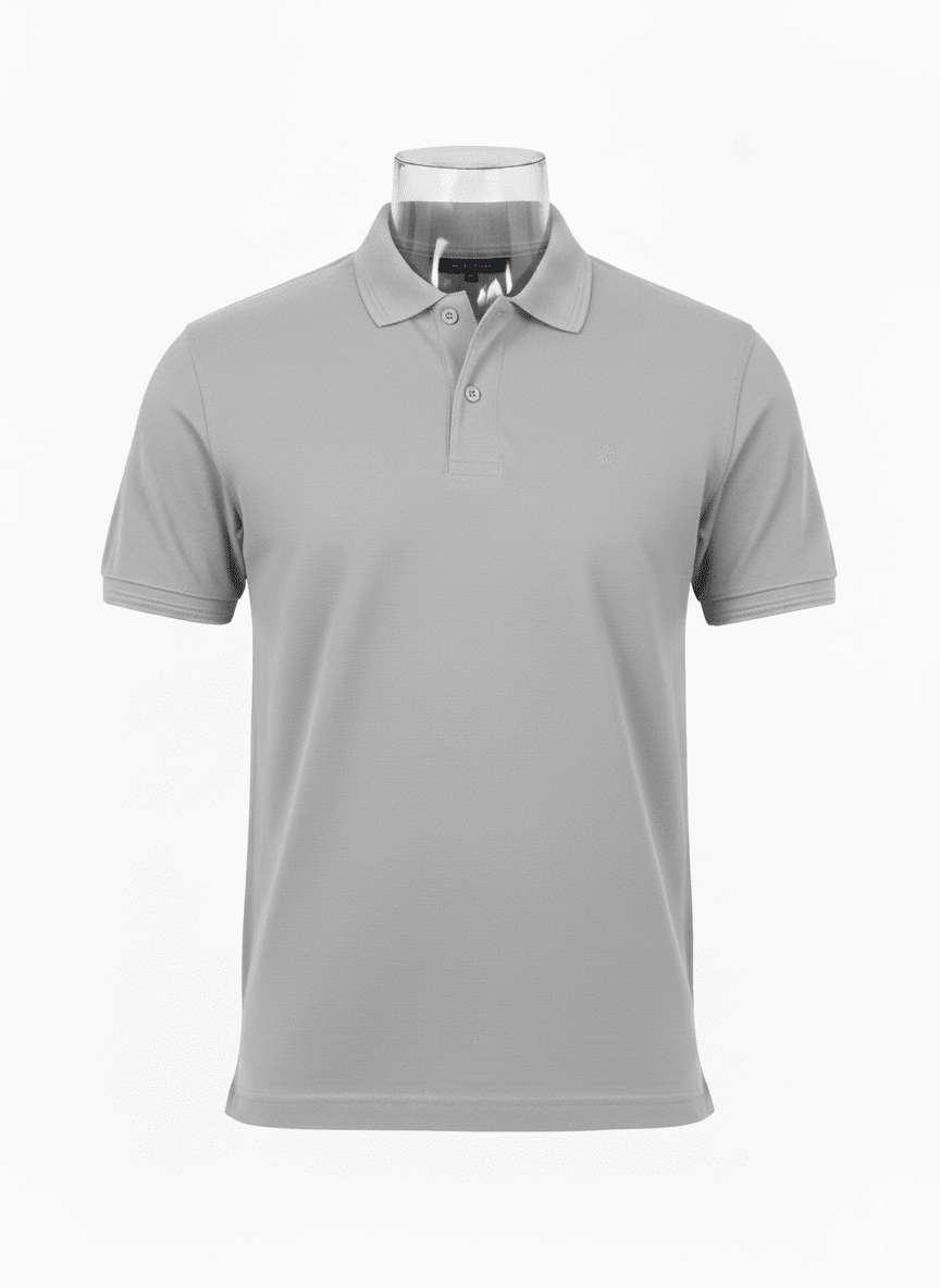 Everyday Plain Polo Shirt (Grey) view 2